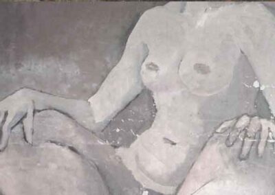 Traitement d’un dégât des eaux sur une peinture sur toile